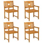 vidaXL Chaises de jardin 4 Pièces Naturel Bois d'Acacia Massif