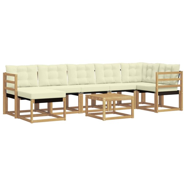 vidaXL Ensemble de canapés d'extérieur 8 pc Blanc et crème