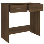 Bureau table poste de travail meuble d'ordinateur informatique étude chêne 80 x 40 x 75 cm bois d'ingénierie brun 02_0023623