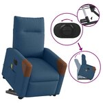 vidaXL Fauteuil inclinable de massage électrique bleu tissu