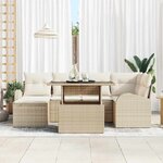 vidaXL Ensemble de canapé de jardin avec coussin 7 Pièces beige et crème