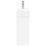 vidaXL Meuble de salle de bain avec robinet Blanc brillant