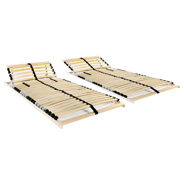 vidaXL Sommiers à lattes sans matelas 2 Pièces avec 28 lattes 90x200 cm