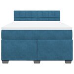 vidaXL Sommier à lattes de lit et matelas bleu 140x200 cm velours