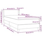 vidaXL Sommier à lattes de lit et matelas bleu foncé 80x220 cm velours