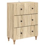 vidaXL Armoire à tiroirs Chêne Sonoma 66 x 34 5 x 90 cm