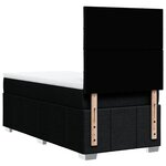 vidaXL Sommier à lattes de lit avec matelas Noir 100x200 cm Tissu