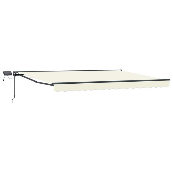 vidaXL Cadre de store manuel avec LEDs Crème et Anthracite 5 × 3 5 m