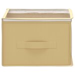 vidaXL Boîte de rangement avec fenêtre transparente 2 Pièces Crème