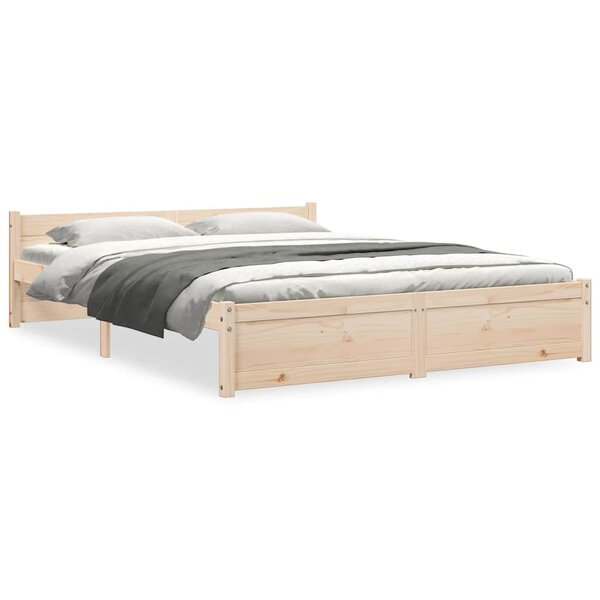 vidaXL Cadre de lit sans matelas bois massif 135x190 cm