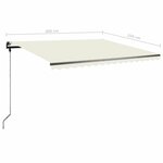 vidaXL Auvent manuel rétractable avec LED 400x350 cm Crème