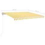 vidaXL Auvent automatique capteur de vent/LED 400x350cm Jaune et blanc