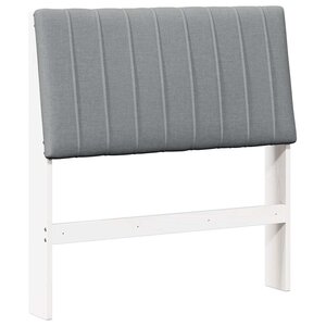 vidaXL Tête de lit capitonnée Gris clair 90 cm Pin massif