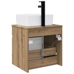 vidaXL Meuble de lavabo mural Chêne artisanal 49 x 41 x 63 cm
