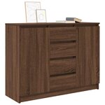 vidaXL Buffet avec tiroirs chêne brun 100 5x35x76 cm bois d'ingénierie