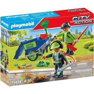 PLAYMOBIL 71434 - Agents d'entretien voirie avec équipement