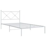 vidaXL Cadre de lit métal sans matelas et tête de lit blanc 107x203 cm