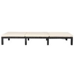 vidaXL Chaise longue avec coussin Résine tressée Noir