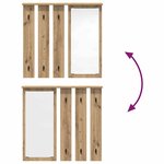 vidaXL Porte-manteau mural avec miroir chêne artisanal 84 x 10 x 80 cm