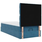 vidaXL Cadre de lit ottoman avec matelas bleu foncé 90x200 cm velours