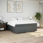 vidaXL Sommier à lattes de lit avec matelas Gris foncé 180x200cm Tissu