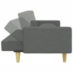 vidaXL Canapé-lit à 2 places avec oreillers et repose-pied gris foncé