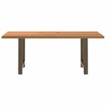 vidaXL Table à manger marron clair bois de chêne massif rectangulaire