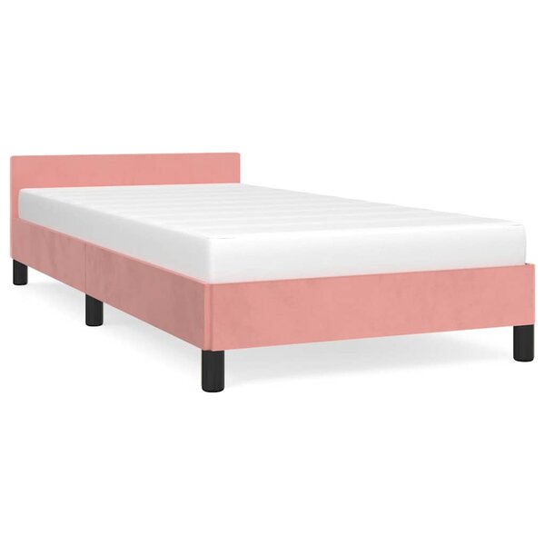 vidaXL Cadre de lit et tête de lit sans matelas rose 80x200 cm velours