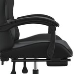 vidaXL Chaise de jeu pivotante avec repose-pied Noir Similicuir