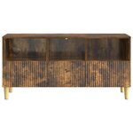vidaXL Meuble TV Chêne fumé 102 x 34 5 x 50 cm Bois d'ingénierie
