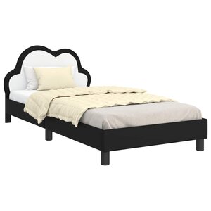 vidaXL Cadre de lit pour enfants avec tête de lit Noir 90 x 190 cm PU