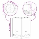 vidaXL Foyer sans fumée Noir 48 x 48 x 51 cm Acier