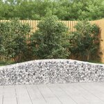 vidaXL Paniers à gabions arqués 15 Pièces 400x50x40/60 cm Fer galvanisé