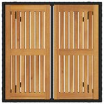 Ensemble repas jardin vidaXL 3 pièces poly rotin noir et acacia