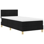 vidaXL Lit à ressort LED avec bandes LED Noir 90 x 200 cm tissu