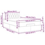 vidaXL Lit ottoman avec matelas et LED gris foncé 90x200cm