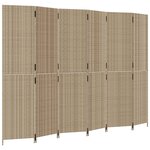 vidaXL Cloison de séparation 6 panneaux beige résine tressée