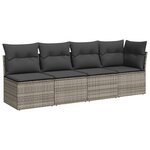 vidaXL Salon de jardin 8 Pièces avec coussins gris résine tressée
