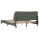 vidaXL Cadre de lit avec LED sans matelas gris foncé 160x200 cm tissu