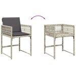 vidaXL Ensemble à manger de jardin et coussins 13 Pièces gris clair rotin