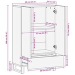 vidaXL Buffet noir 60x33x100 cm bois de manguier massif
