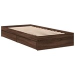 vidaXL Cadre de lit avec tiroirs sans matelas chêne marron 75x190 cm