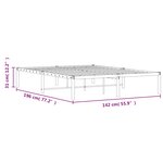 vidaXL Cadre de lit métal blanc 135x190 cm