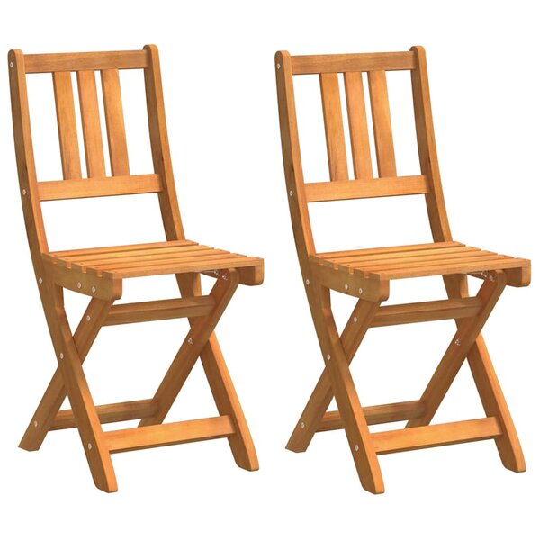 vidaXL Chaises de bistrot d'extérieur 2 pc Bois d'Acacia Massif