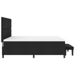 vidaXL Lit à ressorts avec matelas et banc noir 180x200 cm Tissu