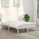 vidaXL Cadre de lit sans matelas blanc 135x190 cm bois massif