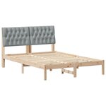 vidaXL Cadre de lit avec tête de lit rembourrée Marron 160 x 200 cm