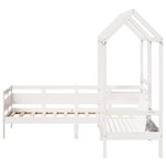 vidaXL Ensemble de lit de jour et de banc et toit 90x190 cm pin massif
