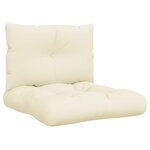 vidaXL Coussins de palette lot de 2 crème tissu