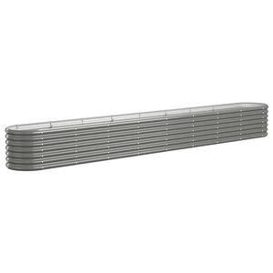 vidaXL Lit surélevé de jardin Acier galvanisé 332x40x36 cm gris